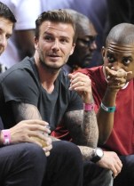 Becks, qui a aussi assisté à un match du Miami Heat, s'est plusieurs fois fait interpeller par des fans